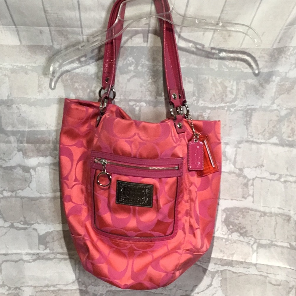 Coach Poppy K0969-14569 Pink Sateen Fabric Tote